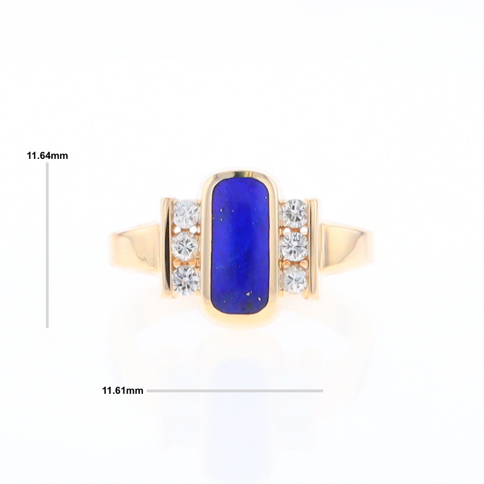 Lapis 0.24ctw Diamond Ring