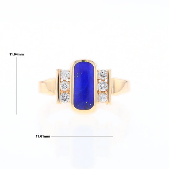 Lapis 0.24ctw Diamond Ring