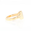 Gold Quartz Ring Oval Inlaid Design with .24ctw Round Diamonds