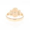 Gold Quartz Ring Oval Inlaid Design with .24ctw Round Diamonds