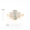 Gold Quartz Ring Oval Inlaid Design with .24ctw Round Diamonds