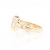 Gold Quartz Ring Oval Inlaid Design with .24ctw Round Diamonds