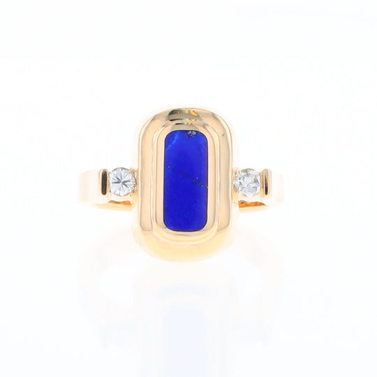 Lapis 0.16ctw Diamond Ring