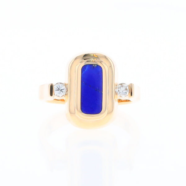 Lapis 0.16ctw Diamond Ring