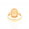 Gold Quartz Ring Oval Inlaid Design with .06ctw Round Diamonds