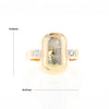 Gold Quartz Ring Oval Inlaid Design with .06ctw Round Diamonds