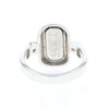 Gold Quartz Ring Oval Inlaid Design with .16ctw Round Diamonds