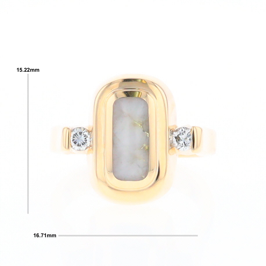 Oval Historic Quartz Inlaid Ring with Diamonds