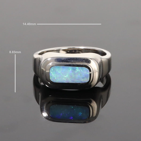 Opal Rings Rectangle Inlaid Design Lady's Ring