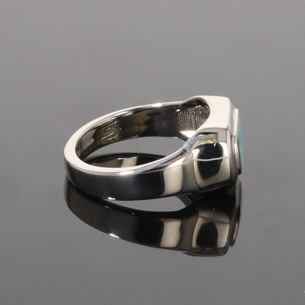 Opal Rings Rectangle Inlaid Design Lady's Ring