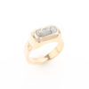 Gold Quartz Ring Oval Inlaid Design - G2