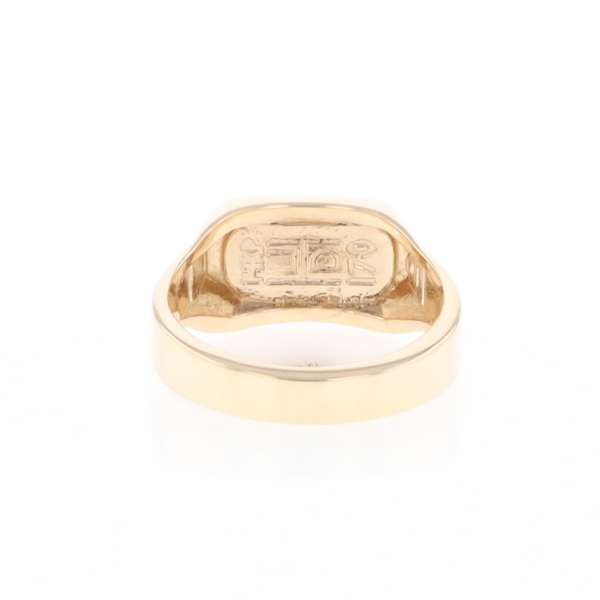 Gold Quartz Ring Oval Inlaid Design - G2