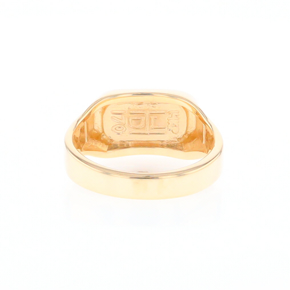 Gold Quartz Ring Oval Inlaid Design - G2