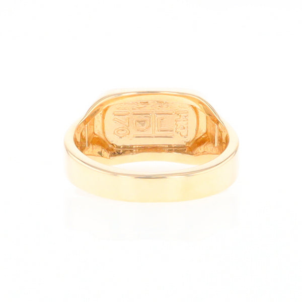 Gold Quartz Ring Oval Inlaid Design - G2