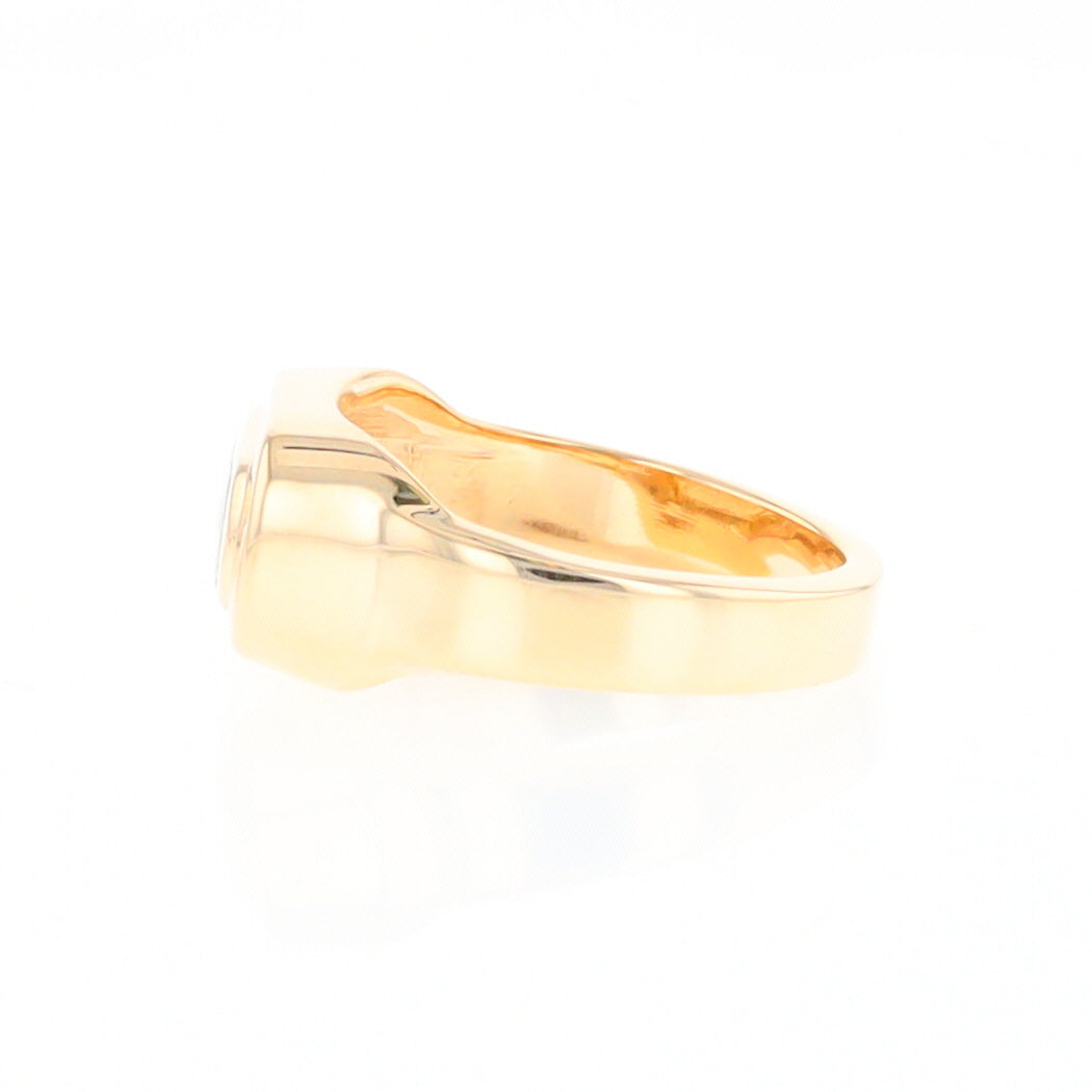 Gold Quartz Ring Oval Inlaid Design - G2