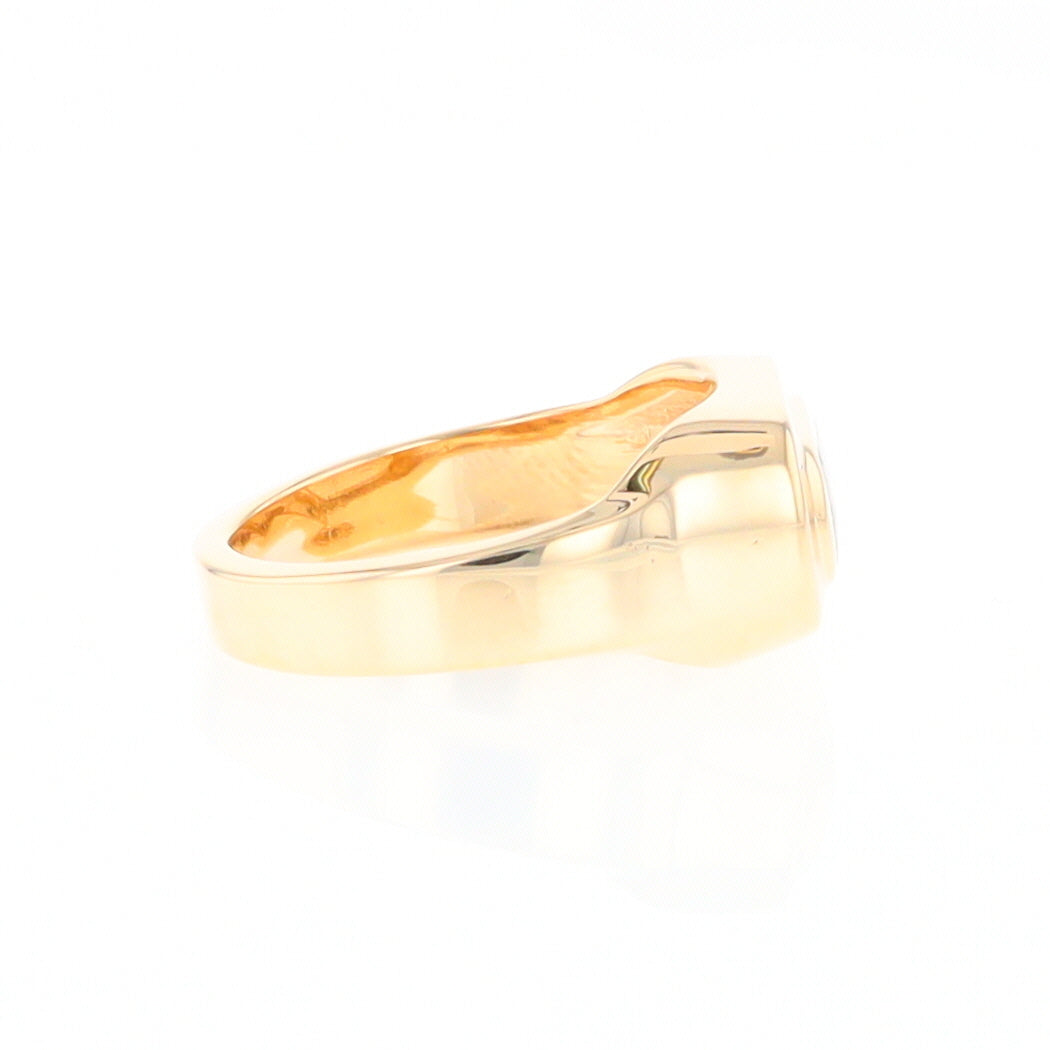 Gold Quartz Ring Oval Inlaid Design - G2