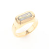 Gold Quartz Ring Oval Inlaid Design - G2