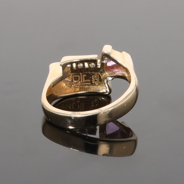 Opal Rings Geometric Inlaid with Pink Sapphire and .08ctw Diamonds