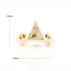 Gold Quartz Ring Triangle Inlaid Design With .14ctw Round Diamonds