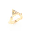 Gold Quartz Ring Triangle Inlaid Design With .14ctw Round Diamonds