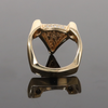 Opal Rings Triangle Inlaid Design with .31ctw Round Diamonds