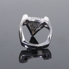 Opal Rings Triangle Inlaid Design with .31ctw Round Diamonds