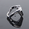 Opal Rings Triangle Inlaid Design with .31ctw Round Diamonds