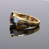 Opal Rings 2 Section Inlaid Design with Oval Amethyst Center