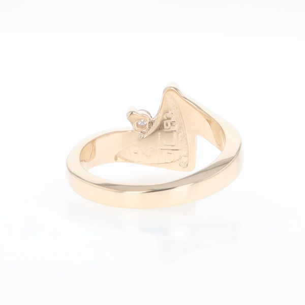 Meteorite Ring Boat Sail Inlaid Design with .04ctw Round Diamond