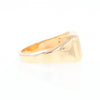 Gold Quartz Ring Square Inlaid Design