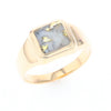 Gold Quartz Ring Square Inlaid Design