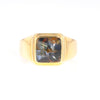 Pietersite mens square inlaid ring