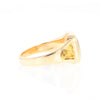 Gold Quartz Ring Square Inlaid Center Design with Natural Nugget Sides