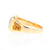 Gold Quartz Ring Square Inlaid Center Design with Natural Nugget Sides