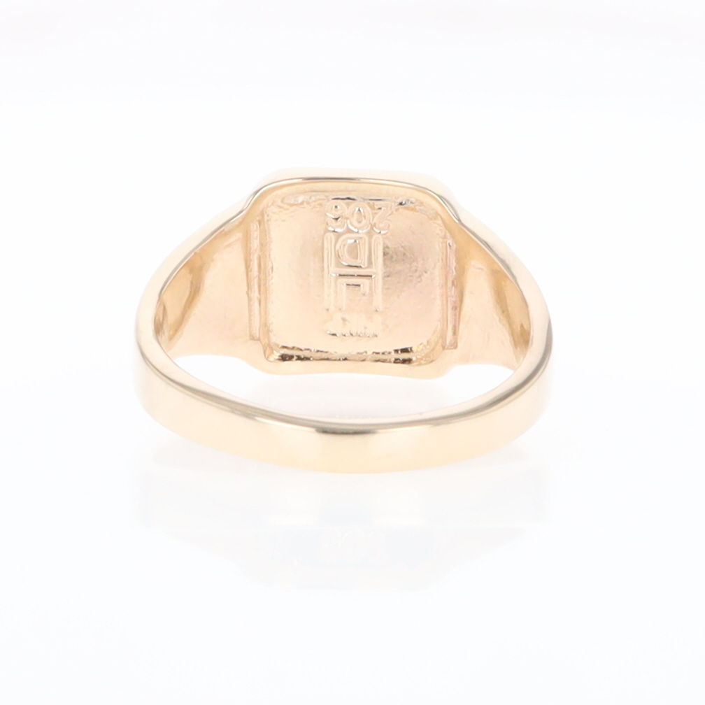 Meteorite Ring Square Inlaid Center Design with Natural Nugget Sides