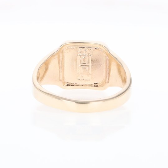 Meteorite Ring Square Inlaid Center Design with Natural Nugget Sides