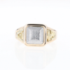 Meteorite Ring Square Inlaid Center Design with Natural Nugget Sides