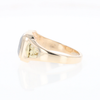 Meteorite Ring Square Inlaid Center Design with Natural Nugget Sides
