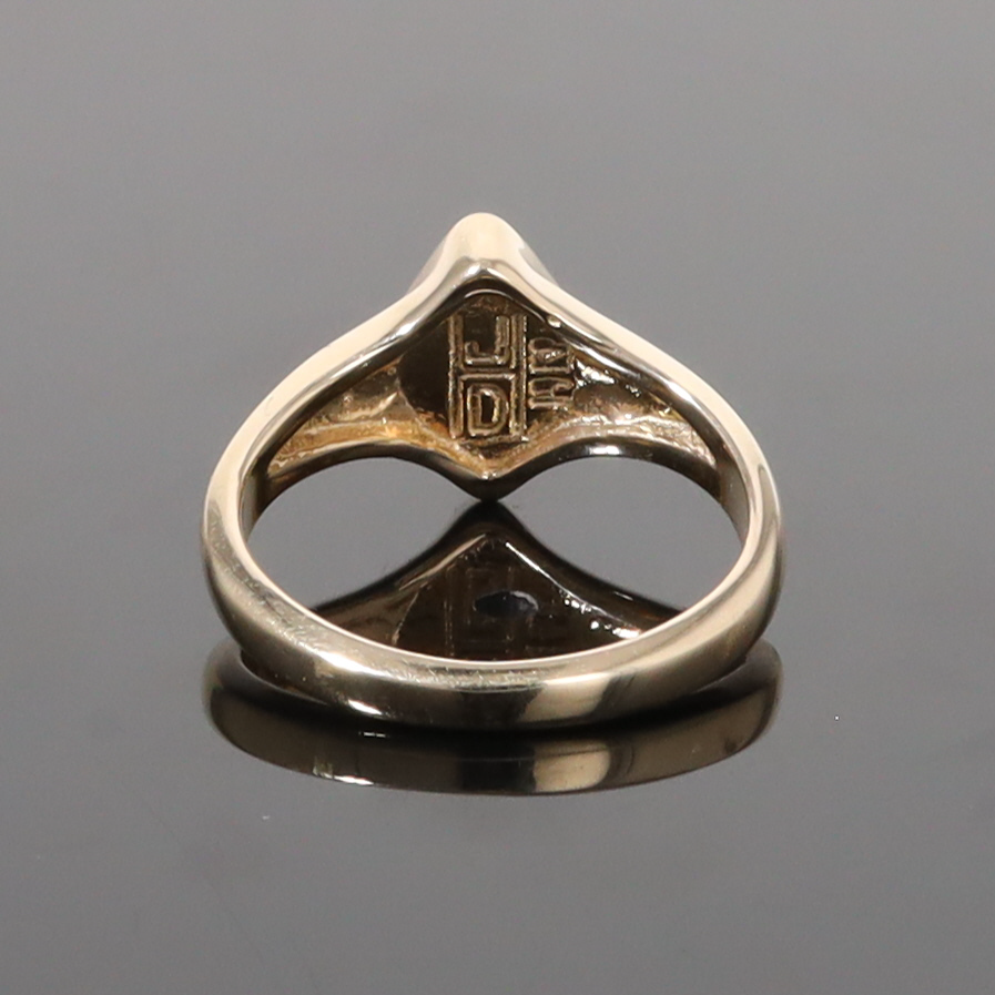 Opal Rings Diamond Shape Inlaid Design