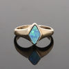 Opal Rings Diamond Shape Inlaid Design