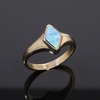 Opal Rings Diamond Shape Inlaid Design
