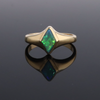 Ethiopian Opal Rings Diamond Shape Inlaid Design