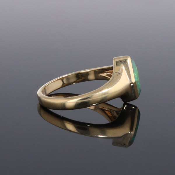 Ethiopian Opal Rings Diamond Shape Inlaid Design