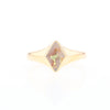 Gold Quartz Ring Diamond Shape Inlaid Design