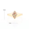 Gold Quartz Ring Diamond Shape Inlaid Design