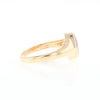 Gold Quartz Ring Diamond Shape Inlaid Design