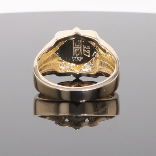 Natural Australian Opal ring diamond shape inlaid design with .16ctw round diamonds