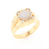 Gold Quartz Mens Ring with Diamond Accents