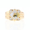 Gold Quartz Mens Ring with Diamond Accents