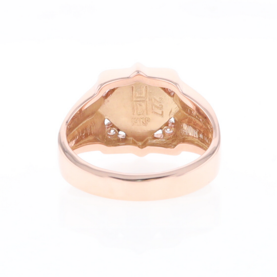 Natural Turquoise ring diamond shape inlaid design with .16ctw round diamonds